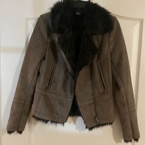 Suede charcoal jacket